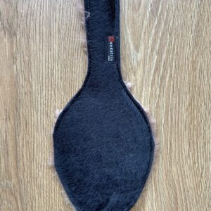 Fur and hair on hide round paddle