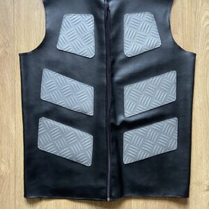 Leather-look sleeveless industrial top